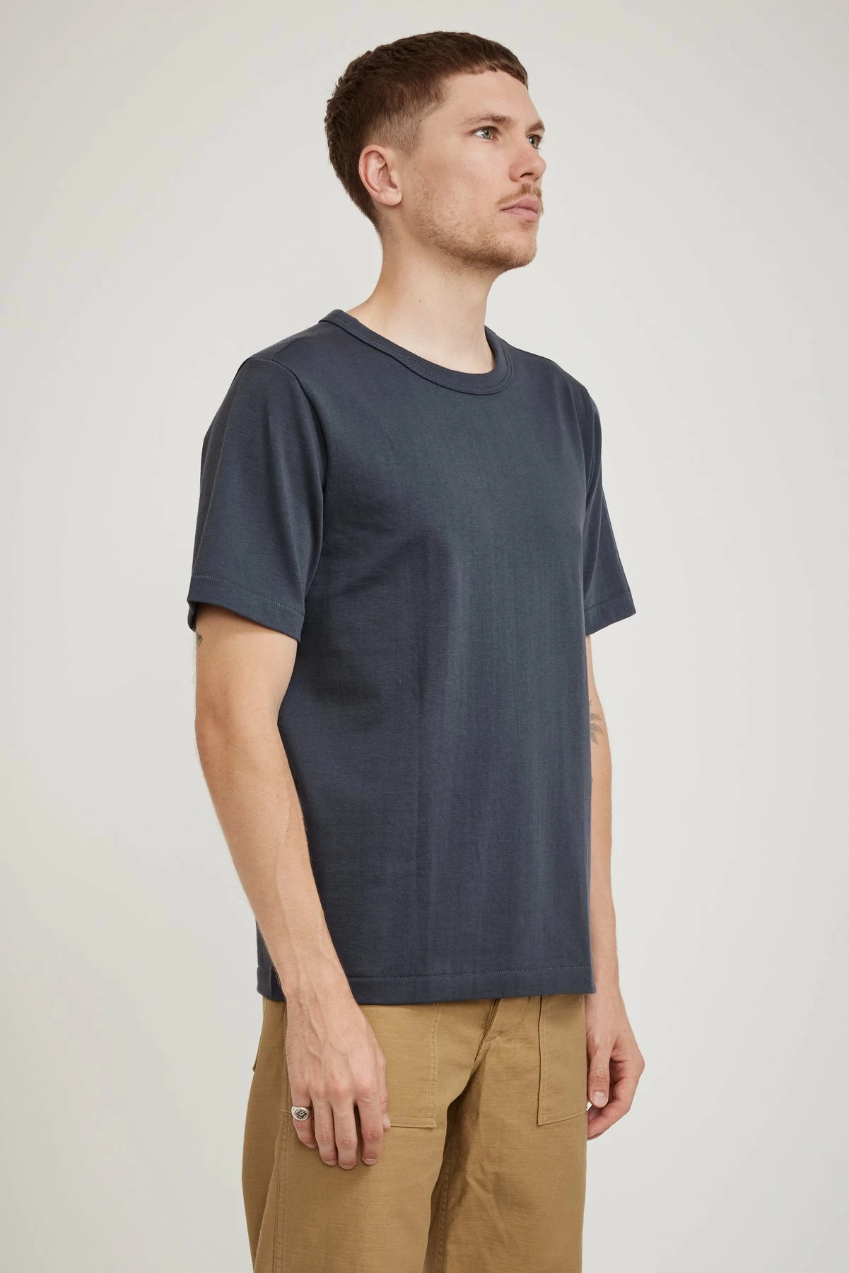 214 Loopwheeled Relaxed Tee Navy - Image 3
