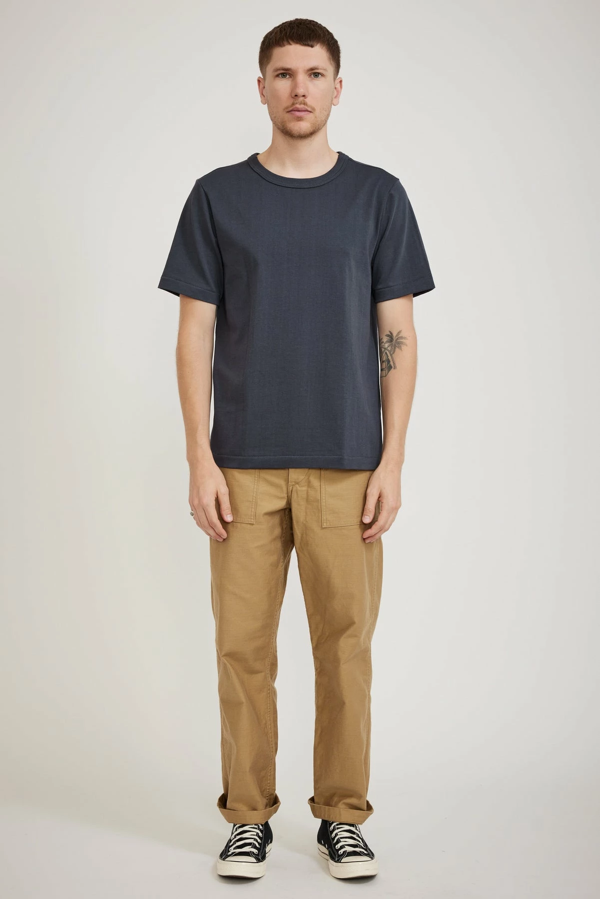 214 Loopwheeled Relaxed Tee Navy - Image 2