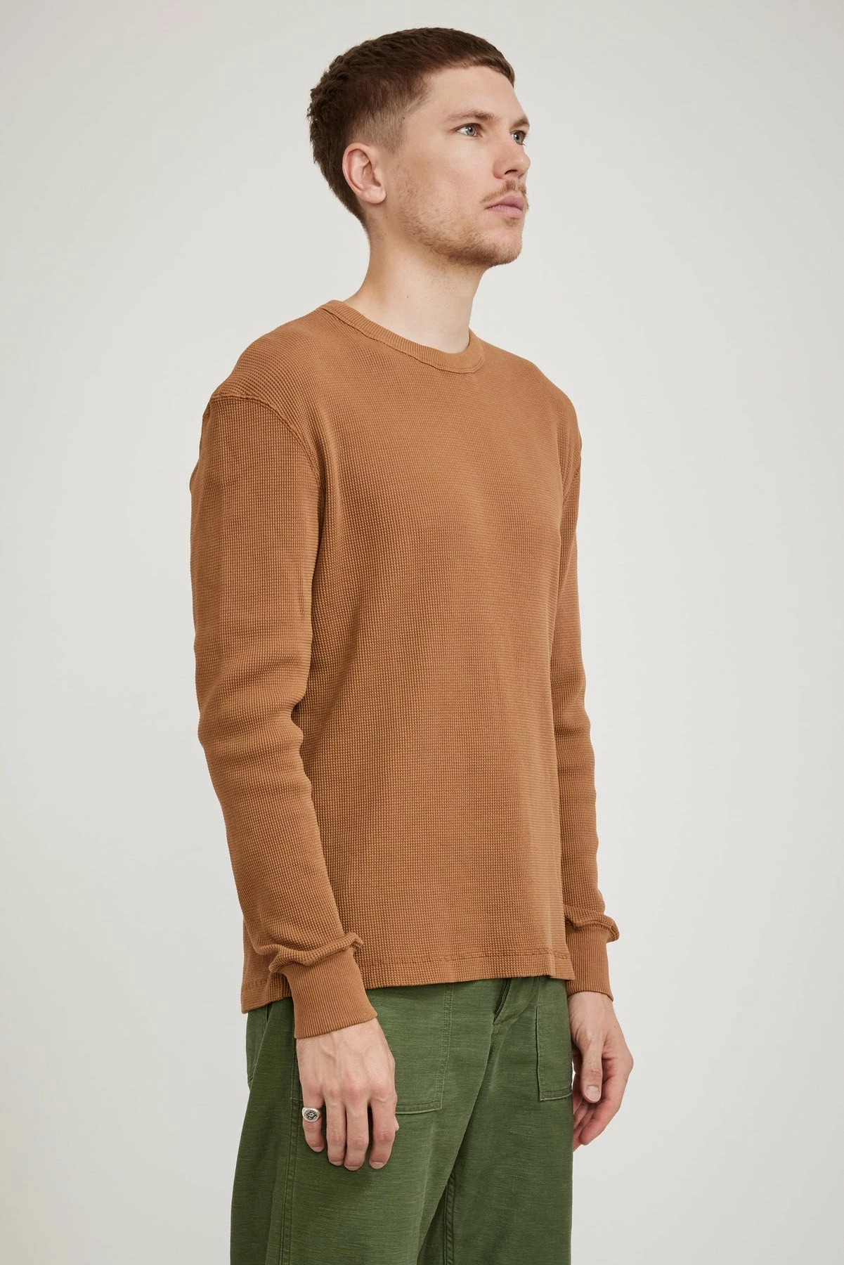 Relaxed L/S Waffle Amber - Image 3