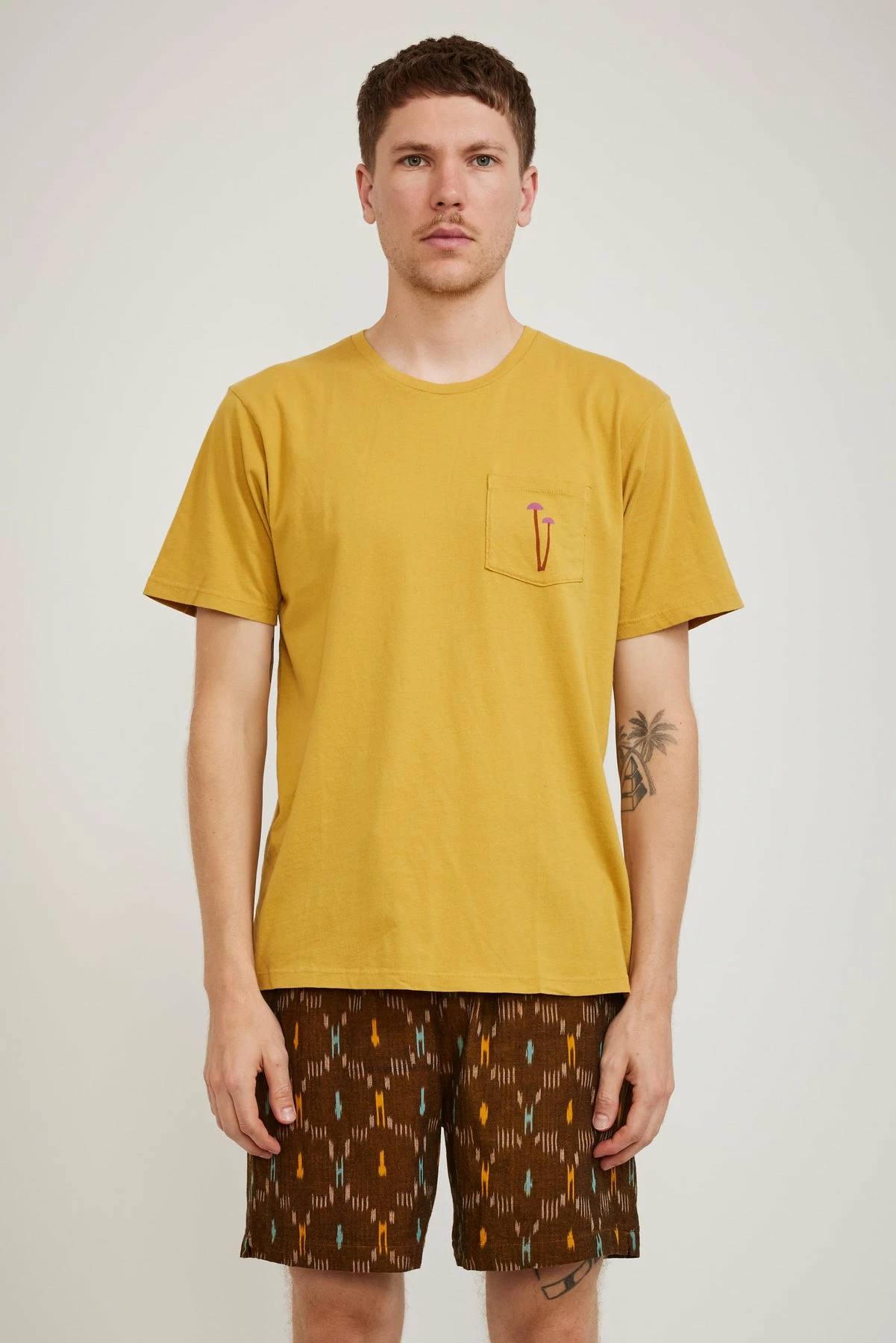 Mushroom Pocket Tee Mustard