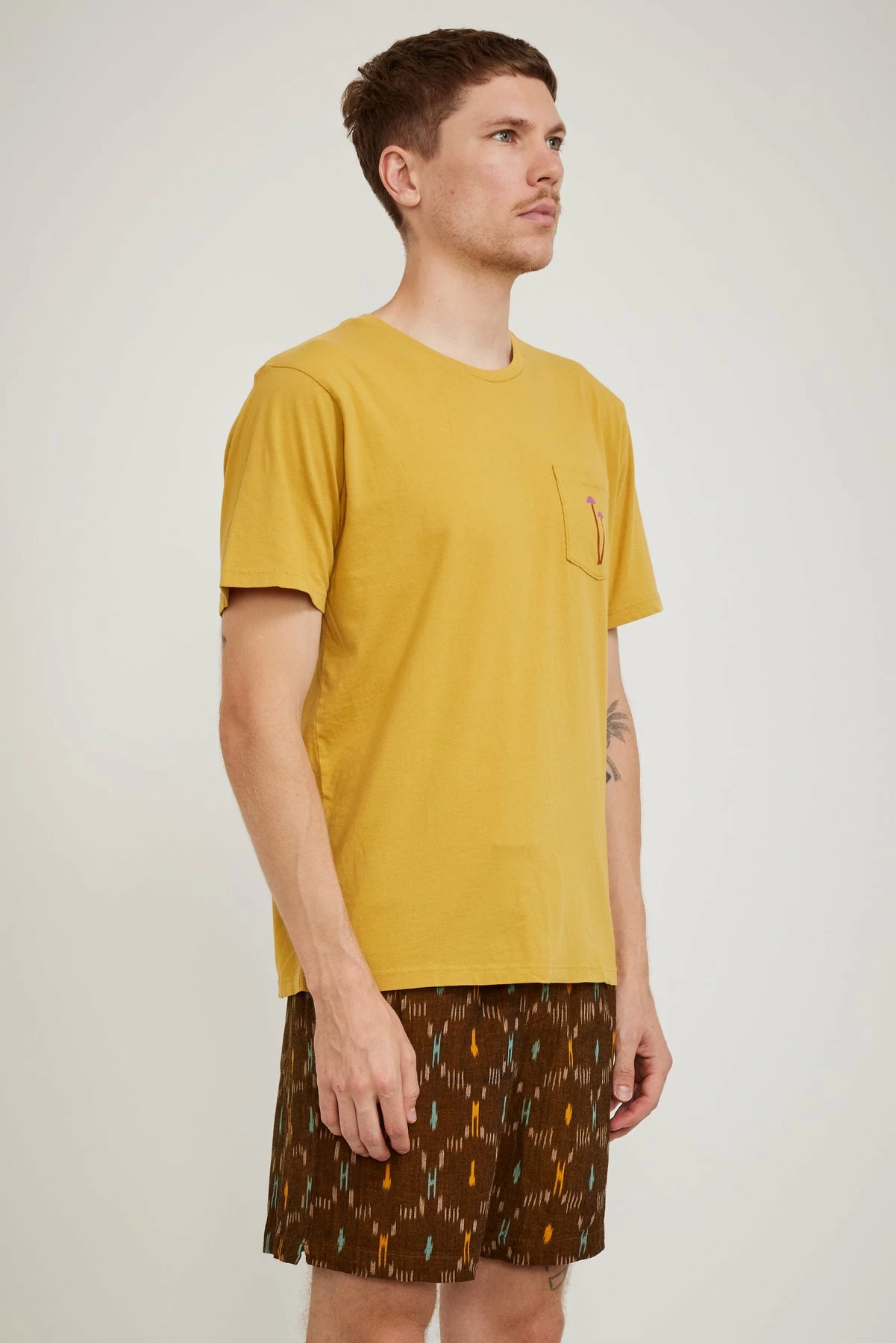 Mushroom Pocket Tee Mustard - Image 3