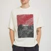 Eco Hybrid Loose Fit Contour Map Tee White