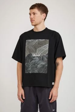 Eco Hybrid Loose Fit Contour Map Tee Black