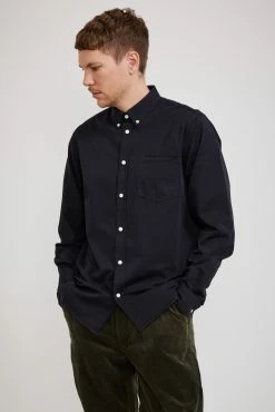 Anton Light Twill Shirt Dark Navy