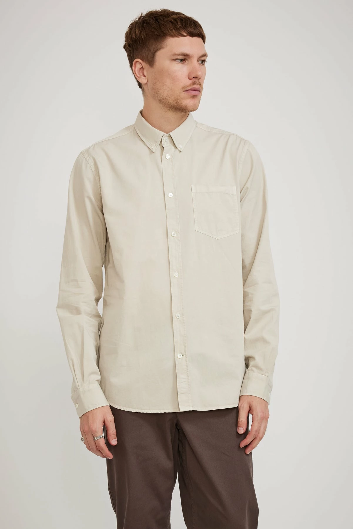 Anton Light Twill Shirt Oatmeal