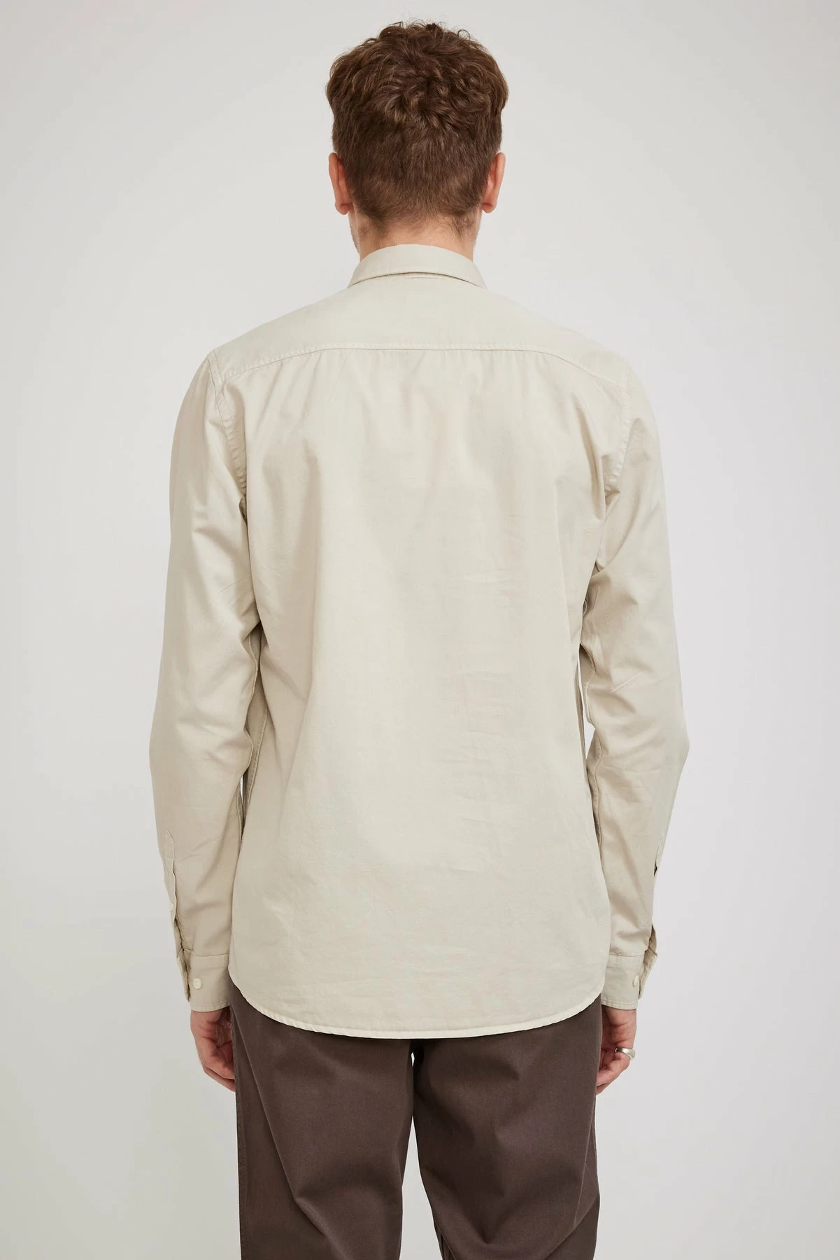Anton Light Twill Shirt Oatmeal - Image 4