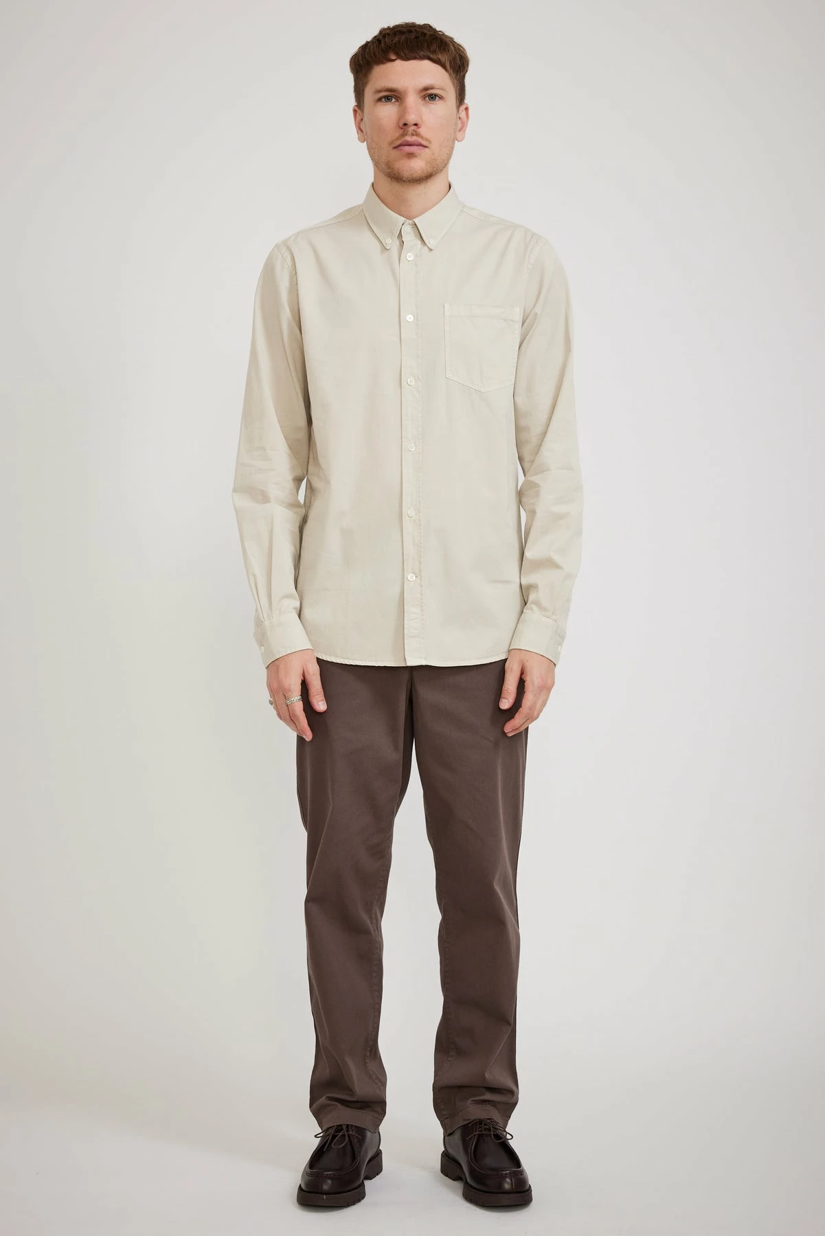 Anton Light Twill Shirt Oatmeal - Image 2