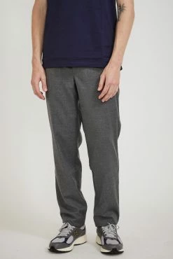 Ezra Wool Flannel Pants Charcoal Melange