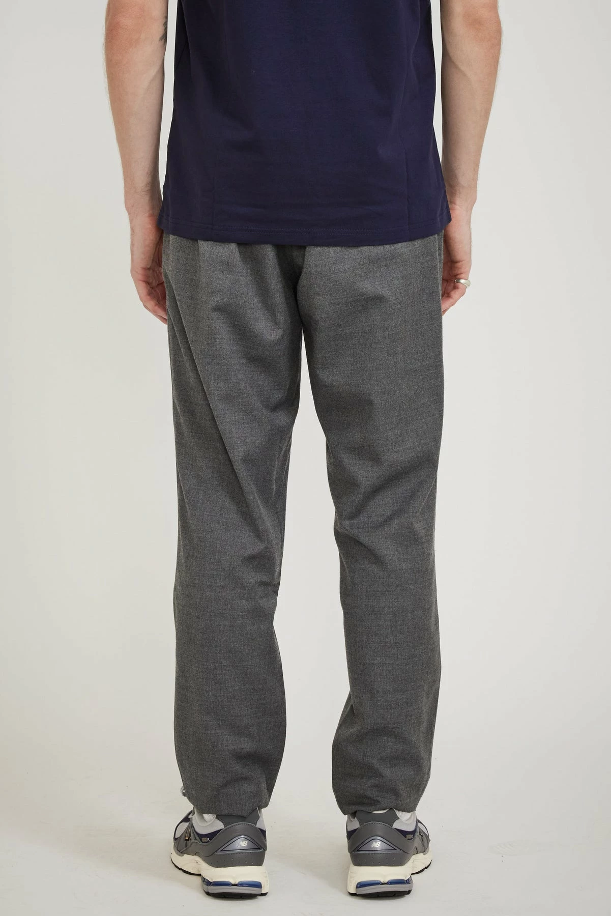 Ezra Wool Flannel Pants Charcoal Melange - Image 4