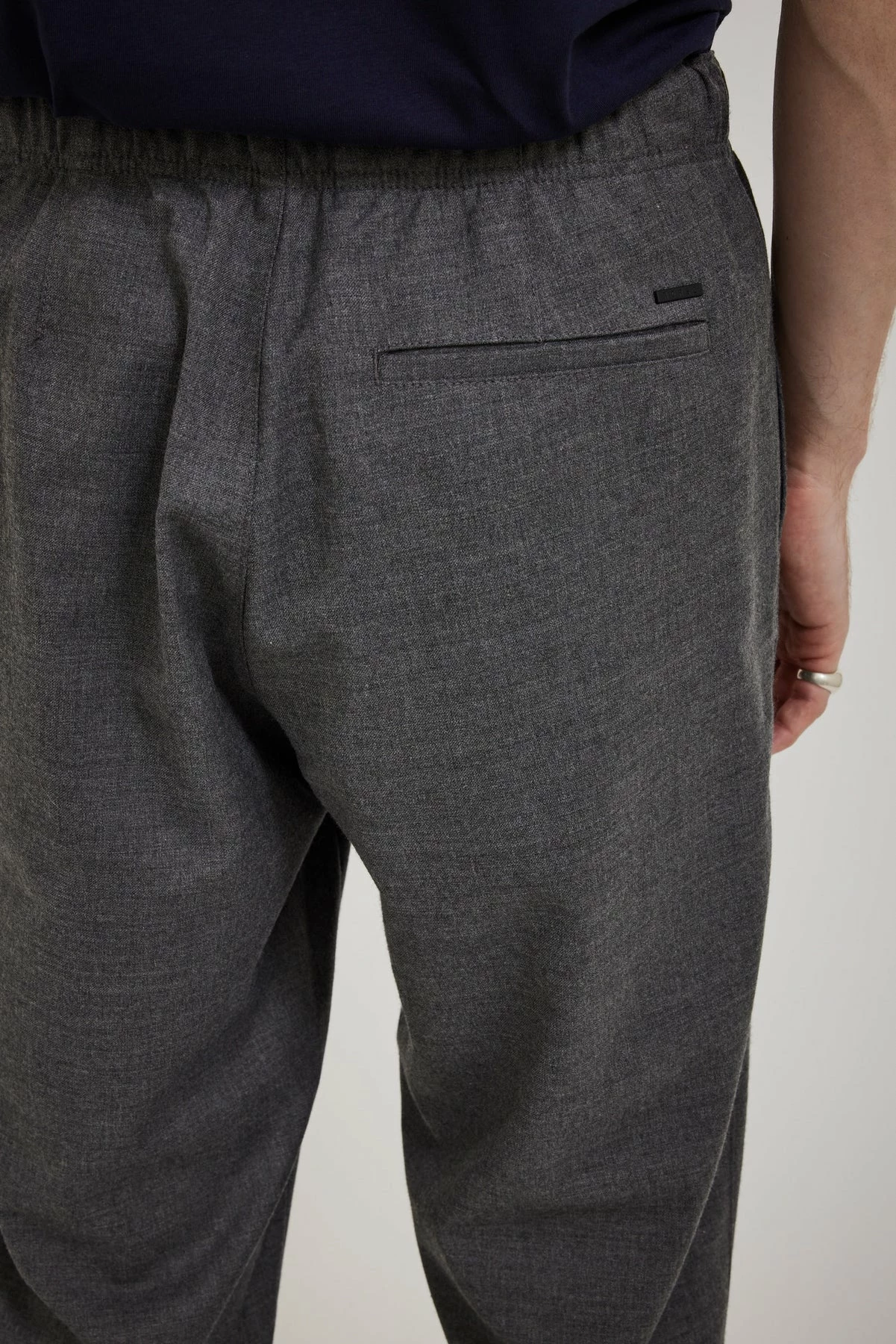 Ezra Wool Flannel Pants Charcoal Melange - Image 6