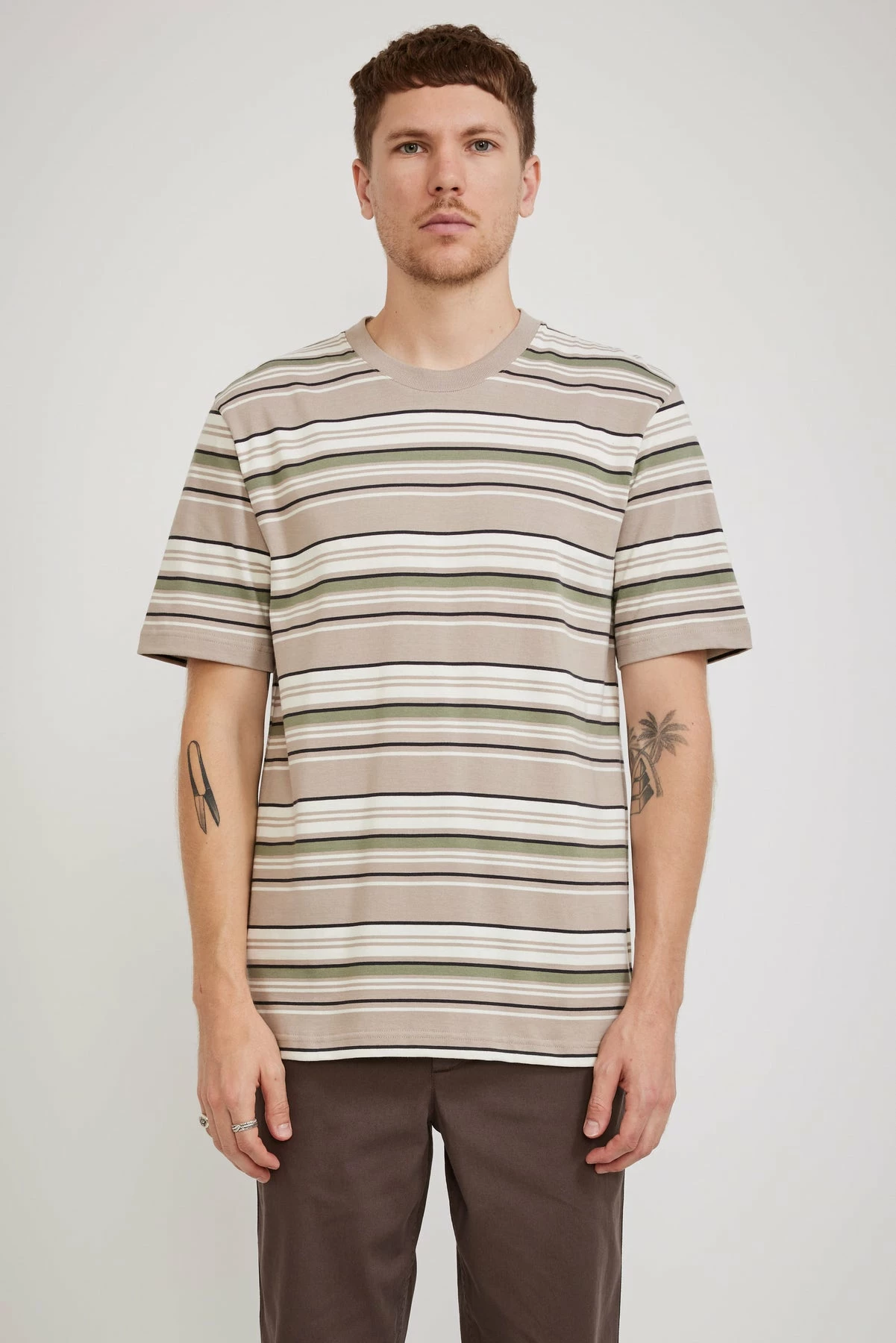 Johannes Weekend Stripe Light Khaki - Image 3
