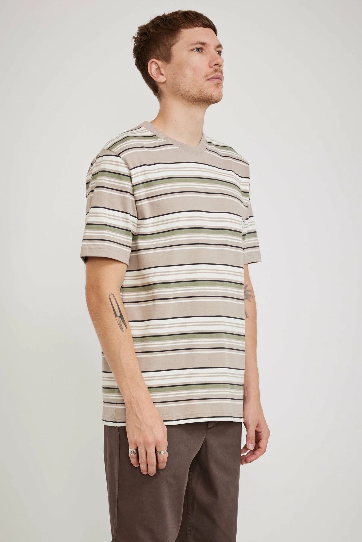 Johannes Weekend Stripe Light Khaki - Image 4