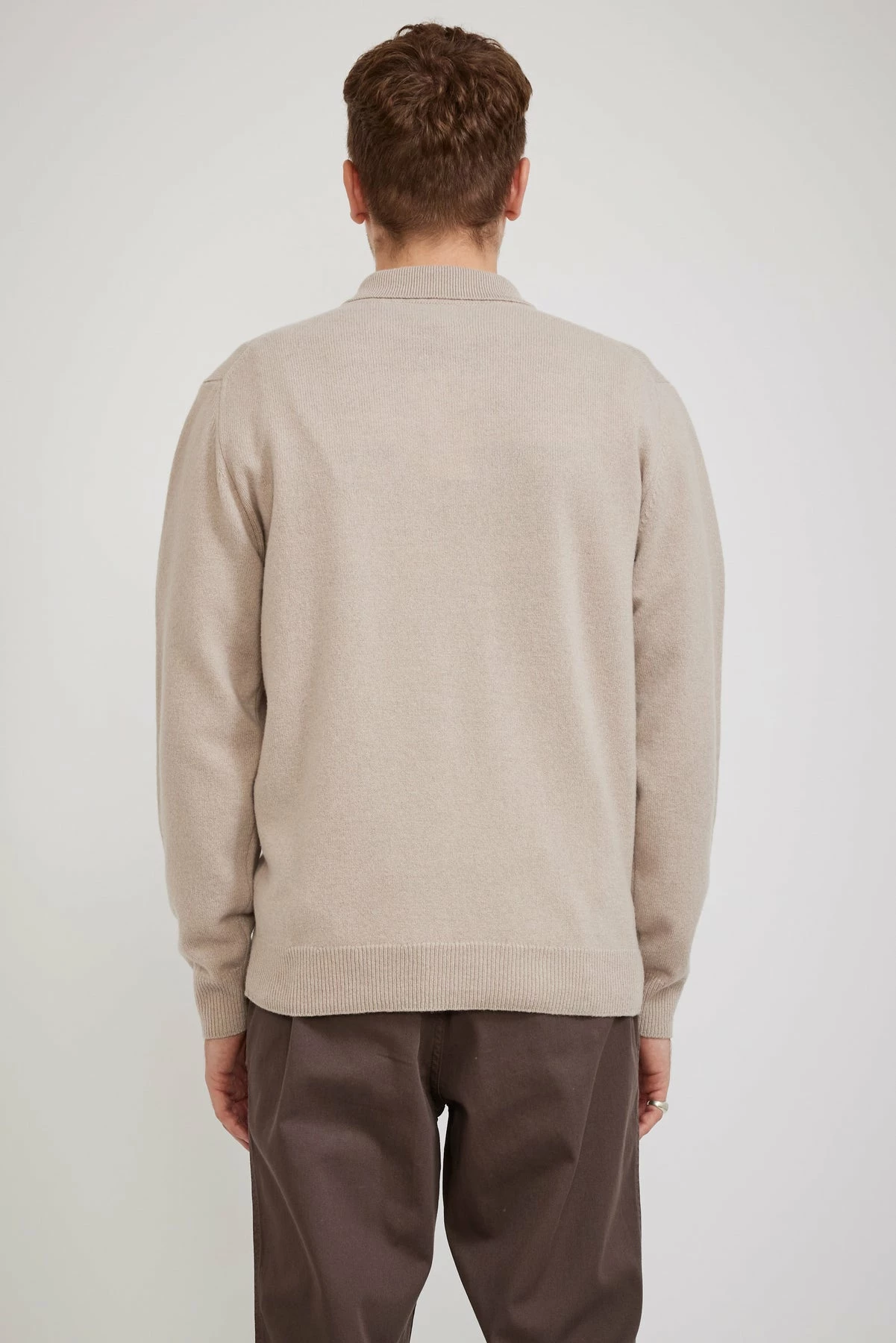Marco Lambswool Polo Utility Khaki - Image 5