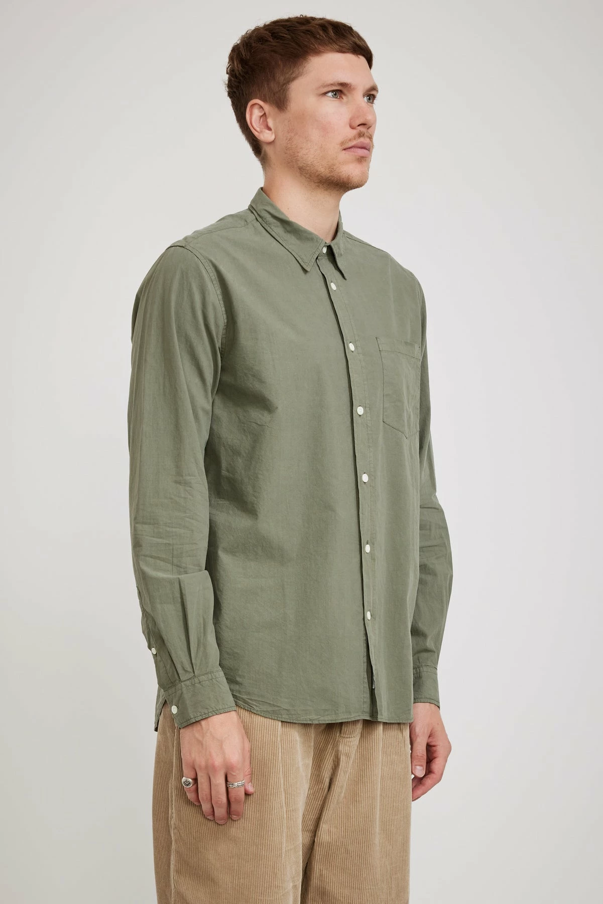 Osvald Tencel Shirt Dried Sage Green - Image 3