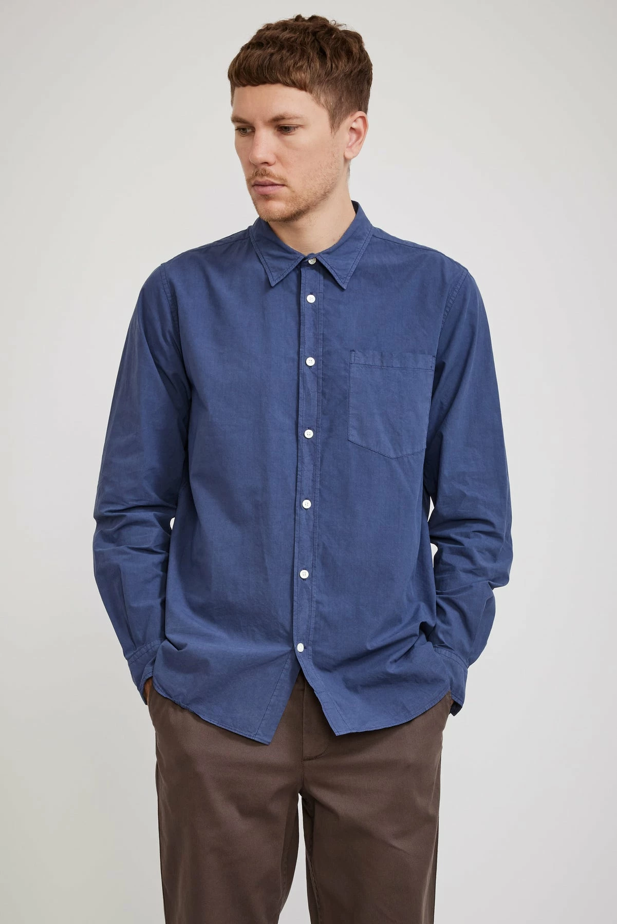 Osvald Tencel Shirt Calcite Blue