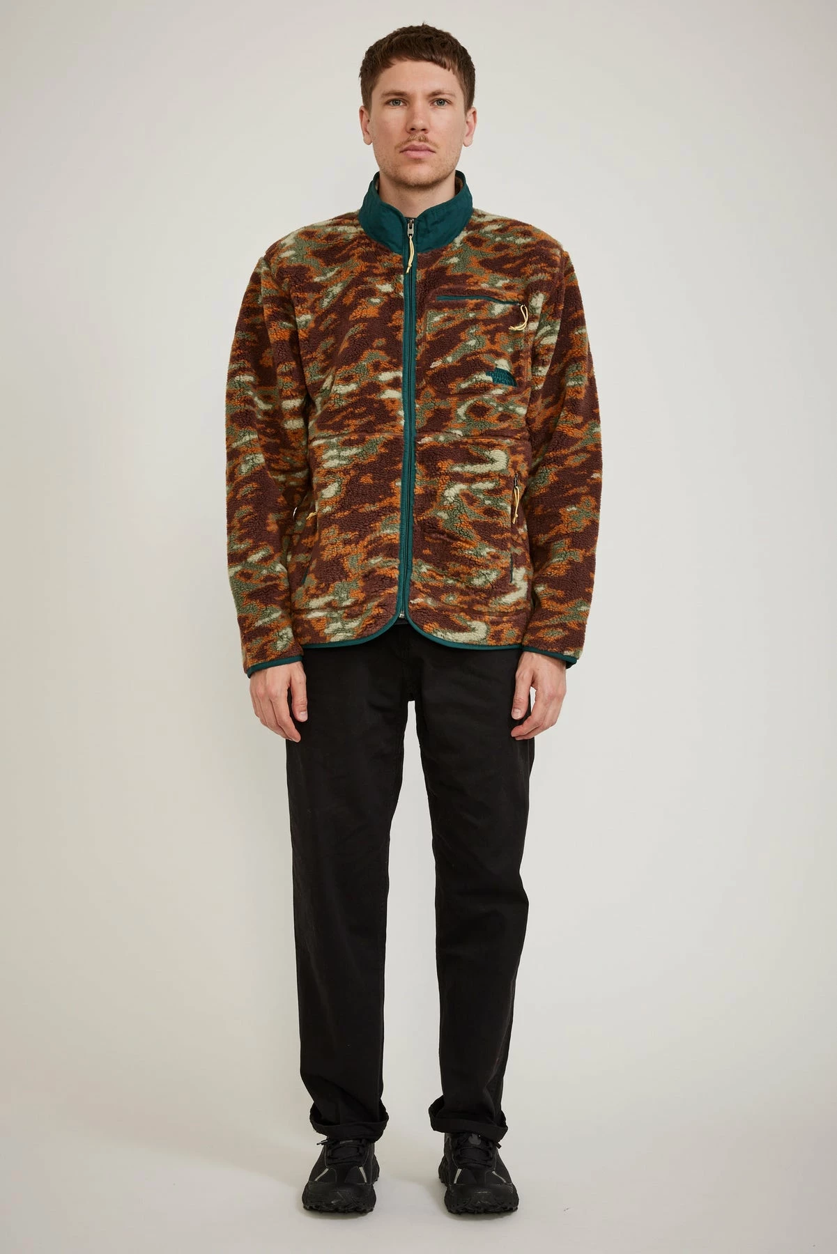 Jacquard Extreme Pile Full Zip Jacket Dark Oak Glacier Camo Print - Image 2