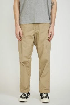 Vintage Fit 6 Pockets Cargo Pants Beige