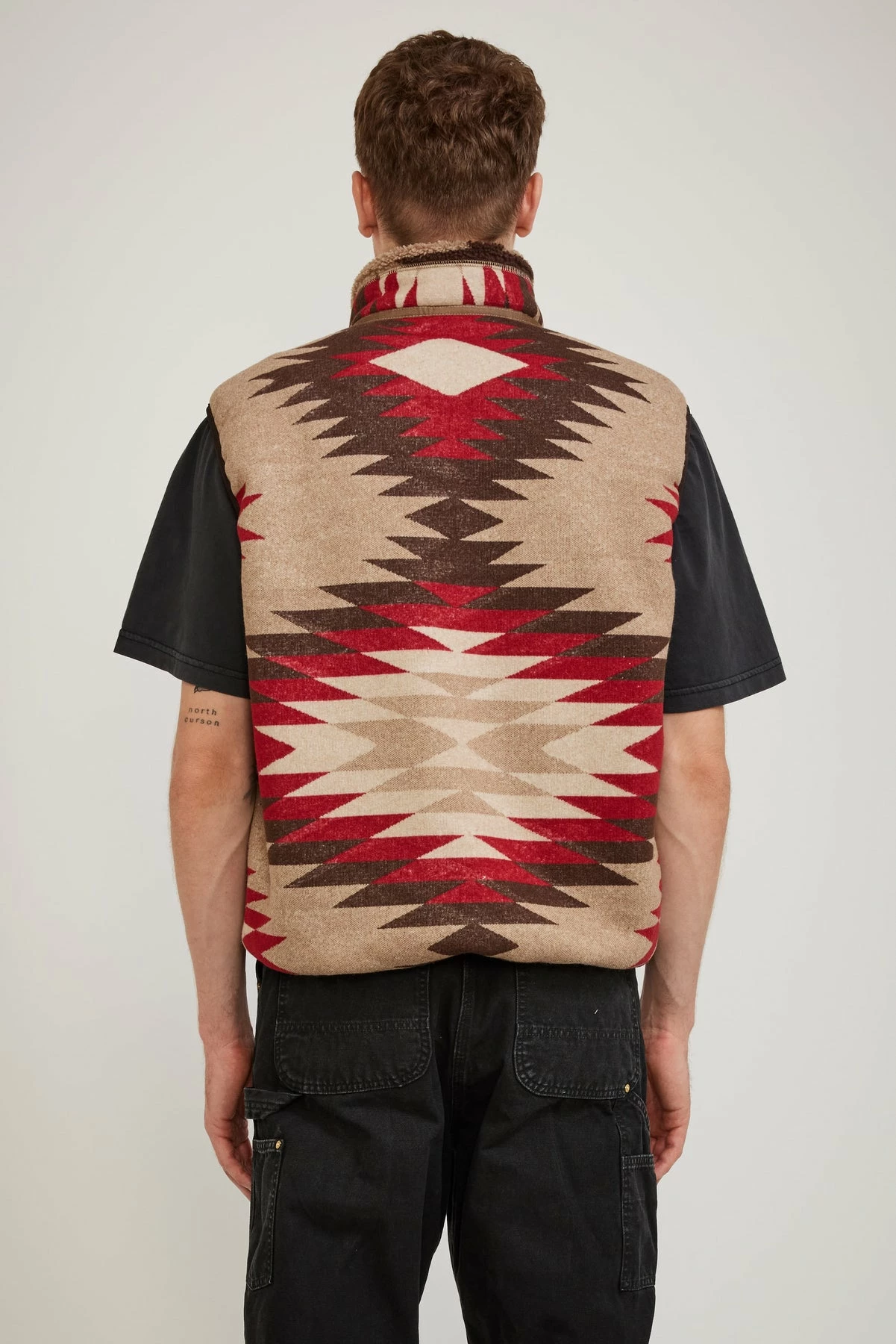Navajo Boa Fleece Vest - Image 4