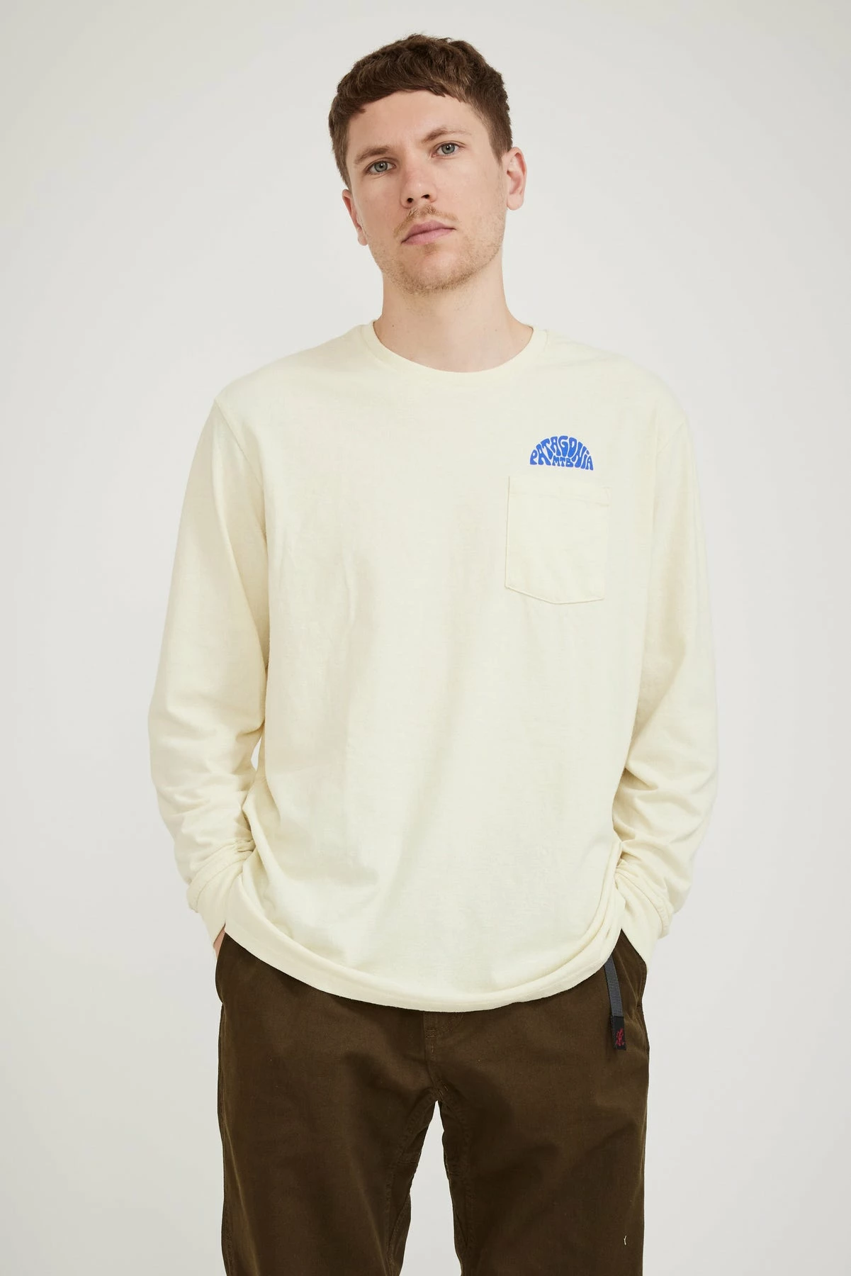 L/S Maintain Momentum Pocket Responsibili-Tee Birch White