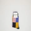 4 Panel Crew Socks Dark Green/Light Blue/Yellow
