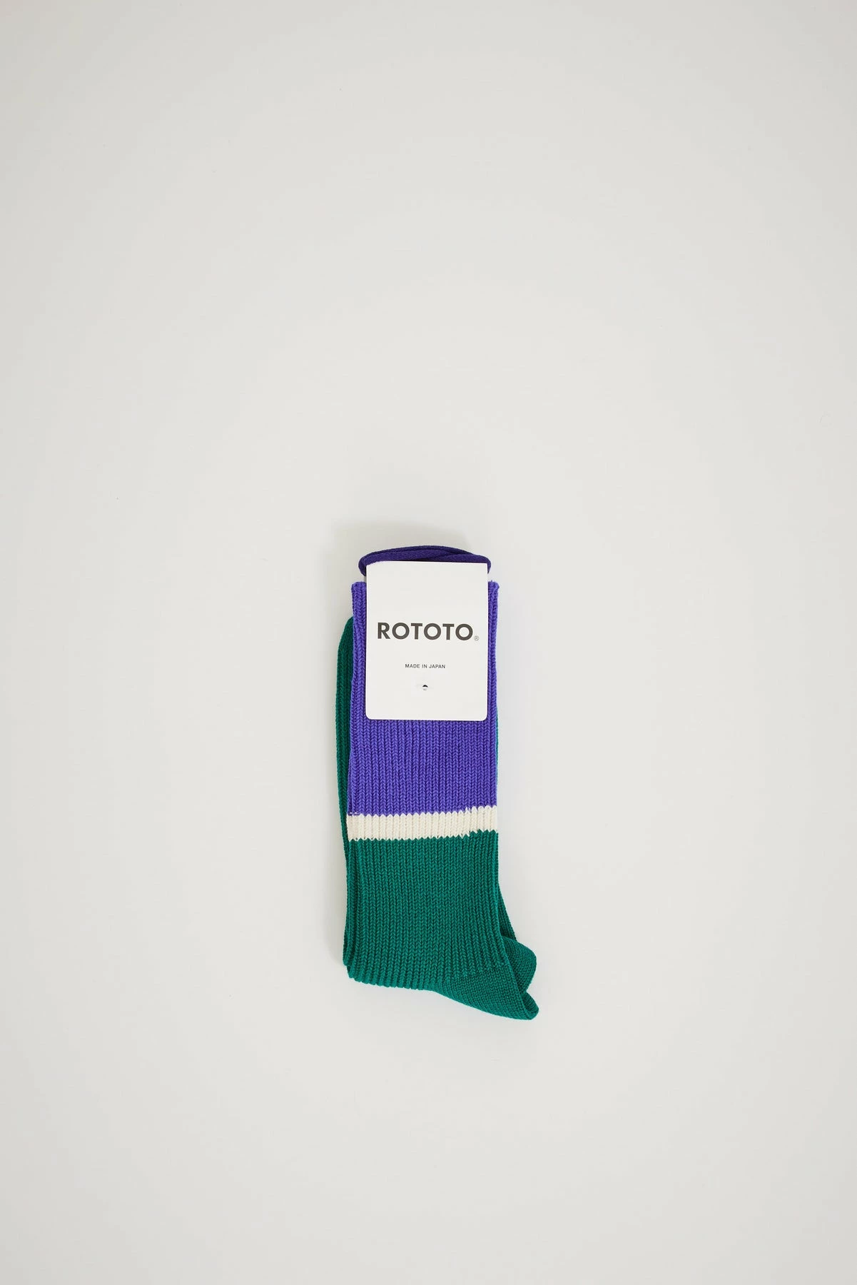 Bicolor Ribbed Crew Socks Blue / Green