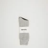 Cotton Waffle Crew Socks Medium Gray