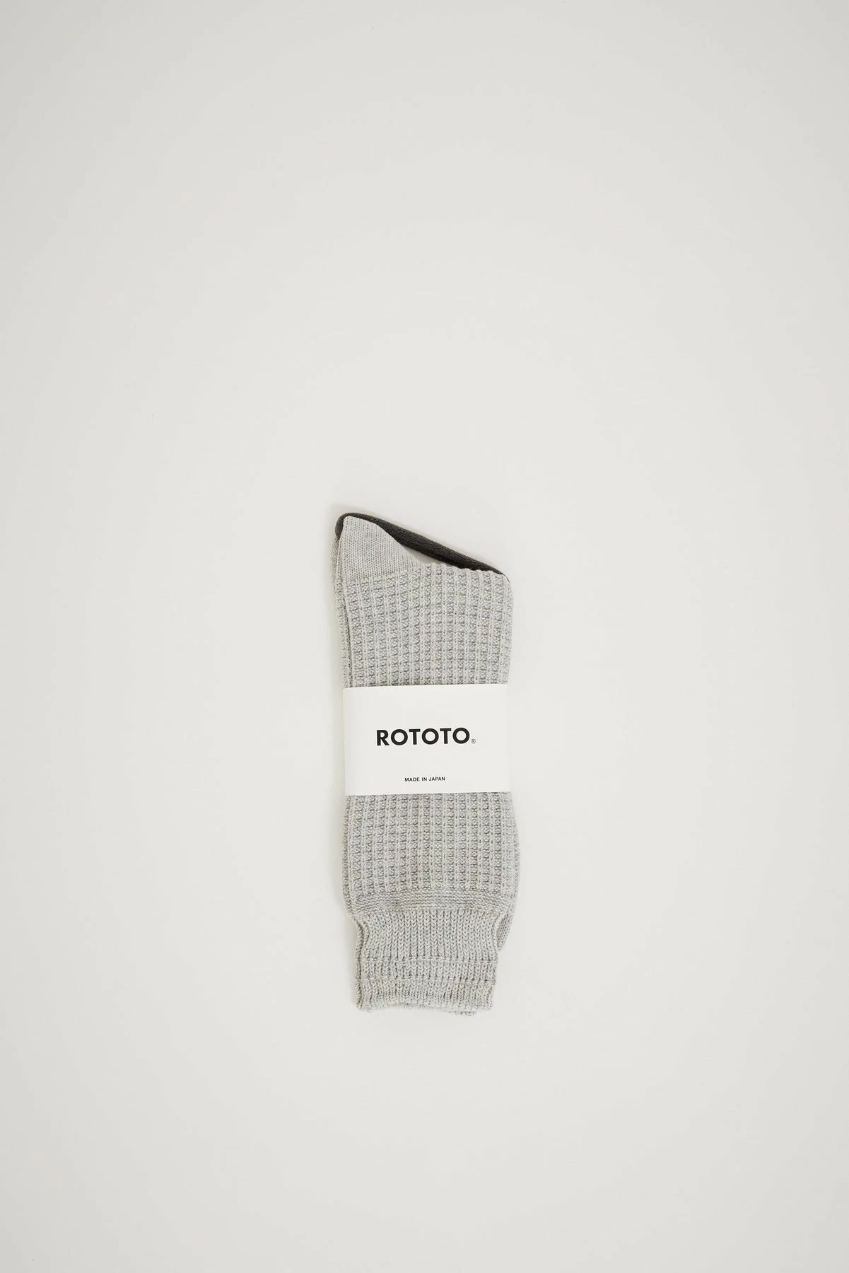 Cotton Waffle Crew Socks Medium Gray