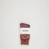 Double Face Crew Socks Dark Red/Brown