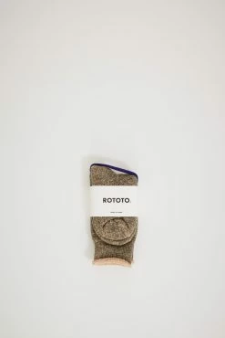 Double Face Crew Socks Green/Brown