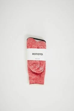 Double Face Crew Socks Red