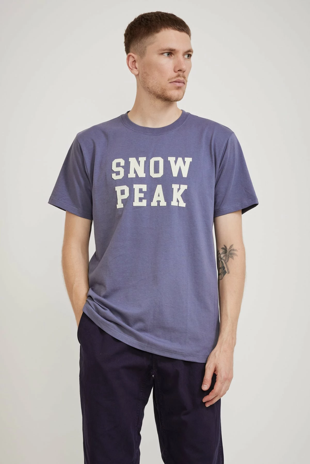 Felt Logo T-Shirt Slate Navy - Image 3