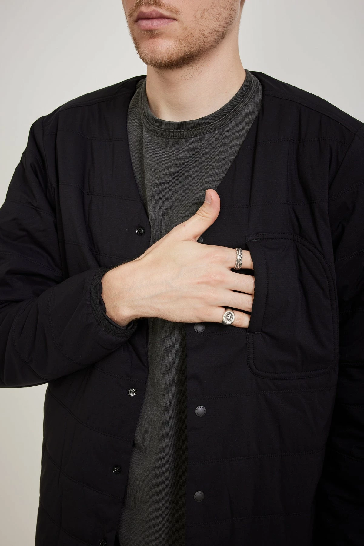 Flexible Insulated Cardigan Black - Image 5