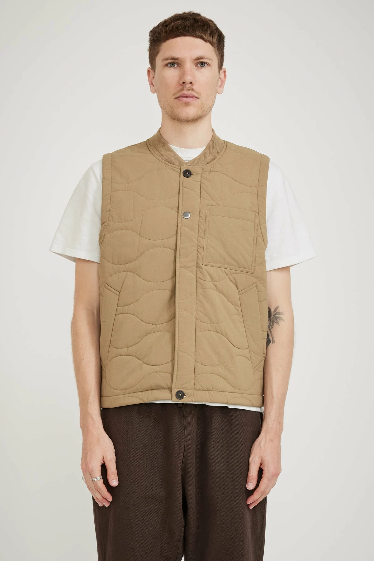 Carlton Gilet Recycled Nylon Sand - Image 5