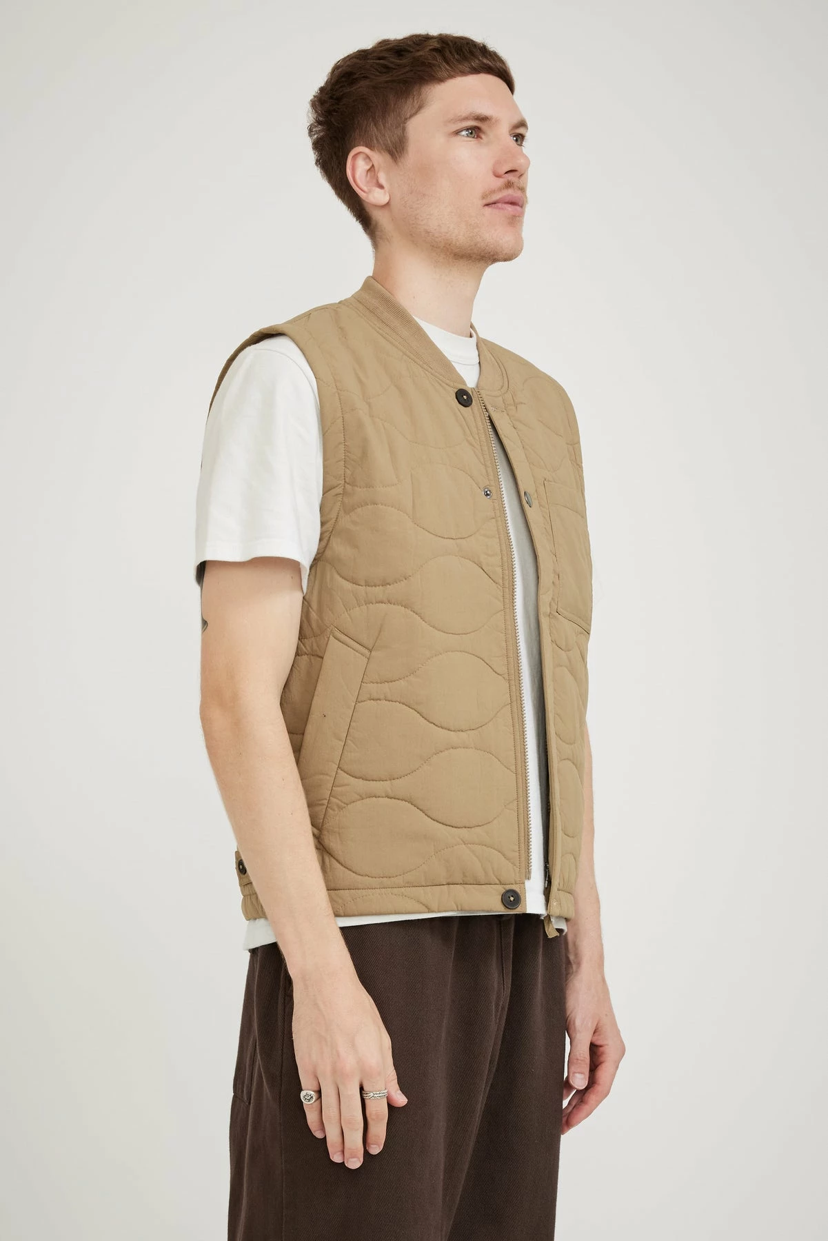 Carlton Gilet Recycled Nylon Sand - Image 3