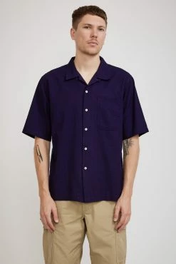 Camp Shirt Indigo Seersucker