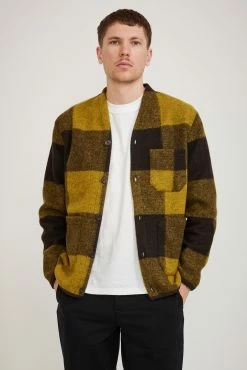 Cardigan Studio Check Fleece Mustard/Brown