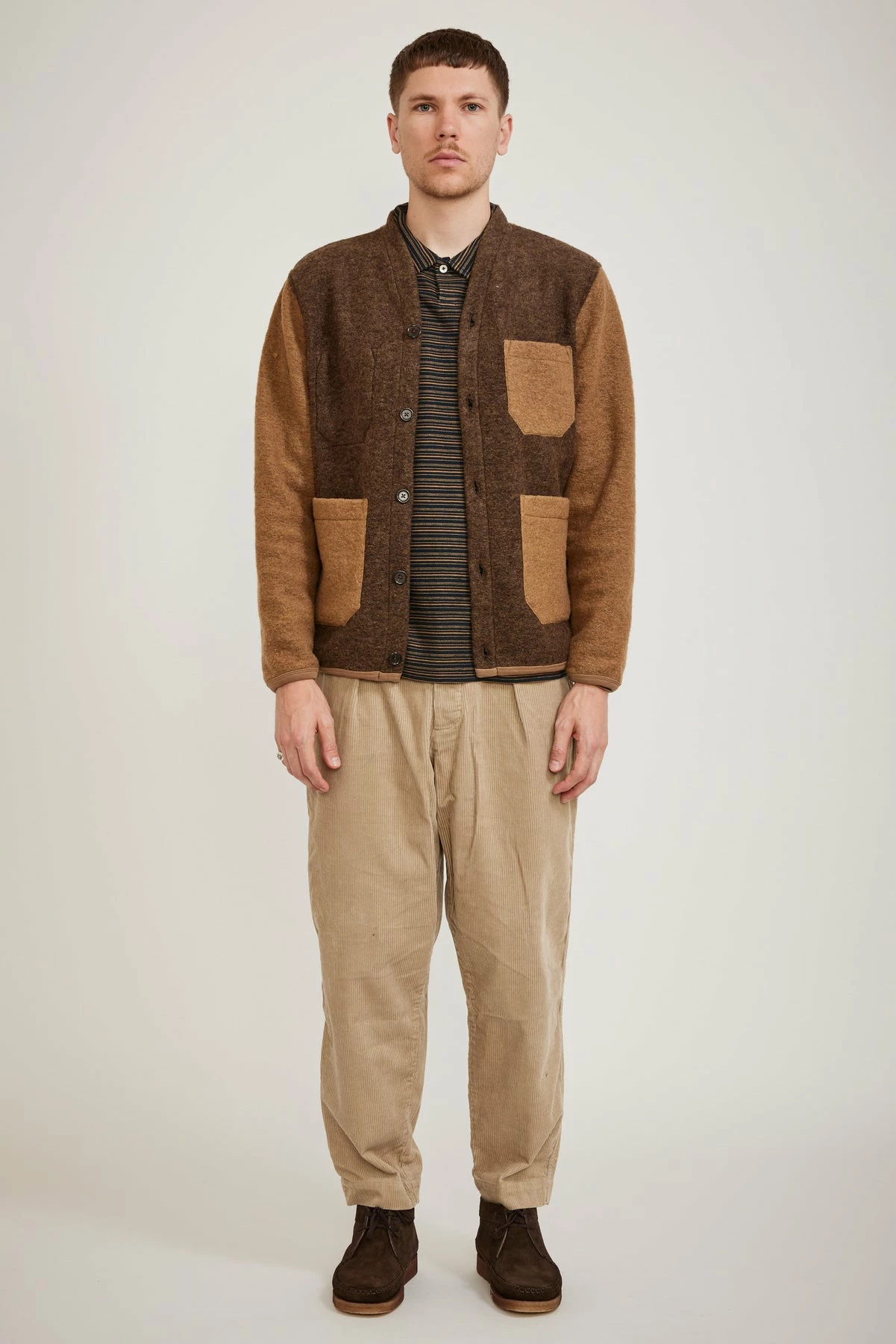 Cardigan Wool Fleece Brown/Taupe - Image 3