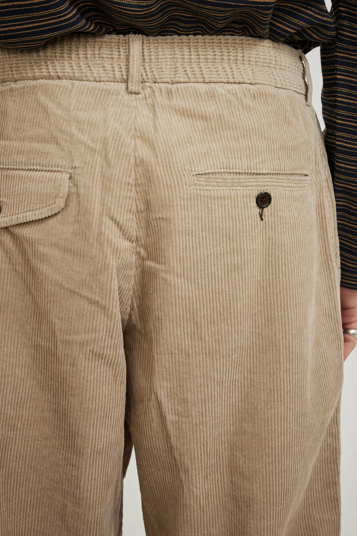 Pleated Track Pant Stone Cord - Image 6