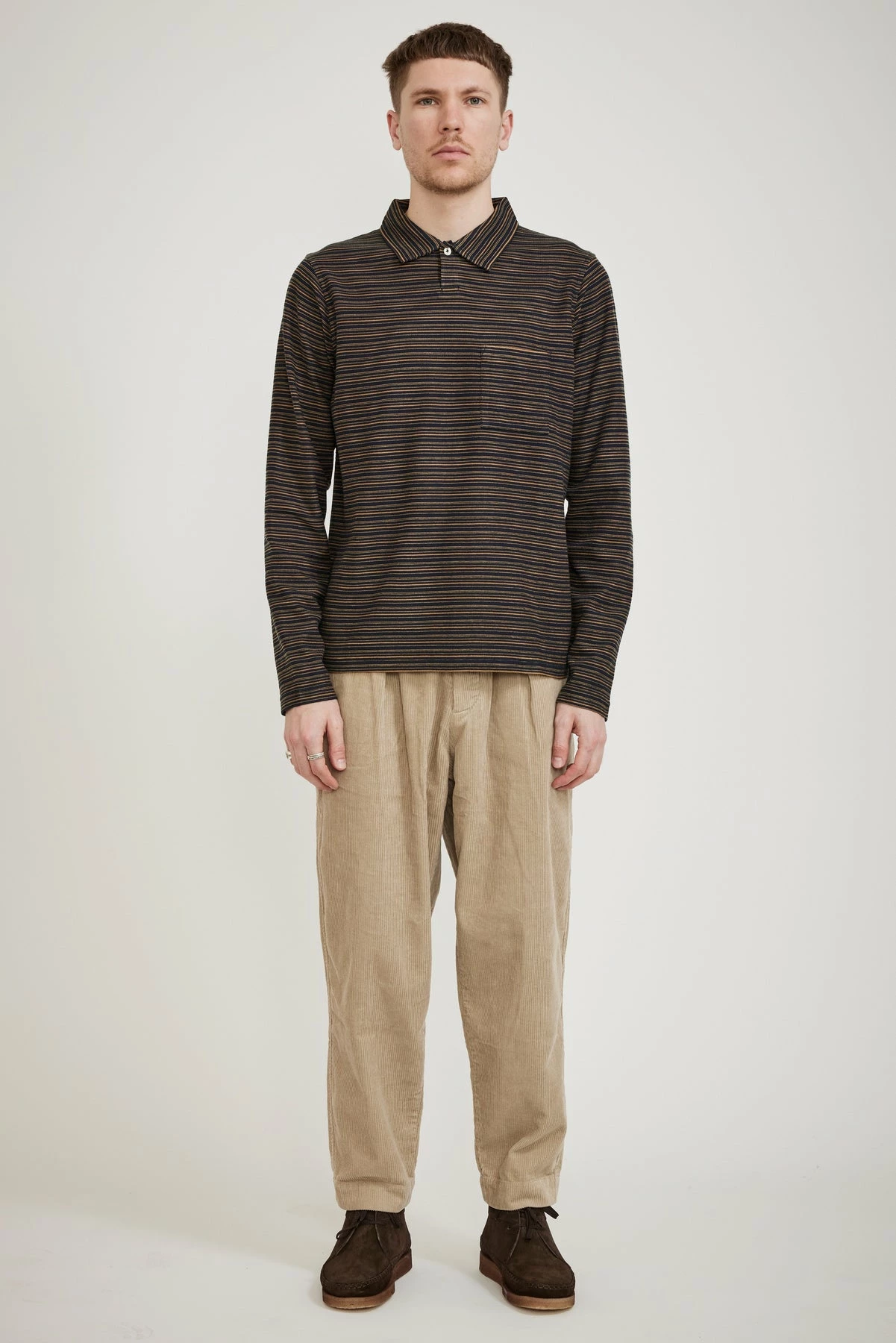 Pleated Track Pant Stone Cord - Image 2