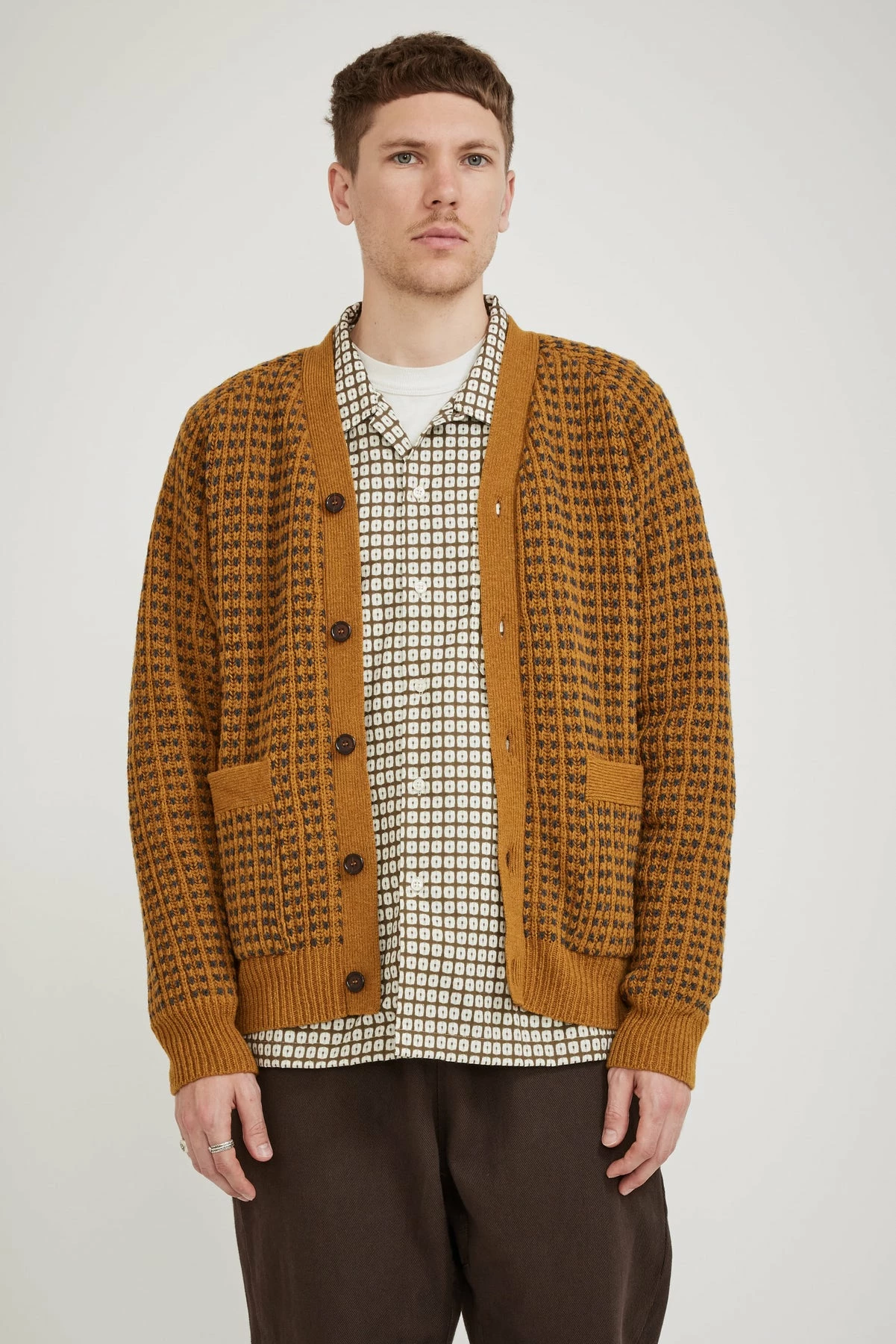 Vince Cardigan Italian Wool Cumin/Grey