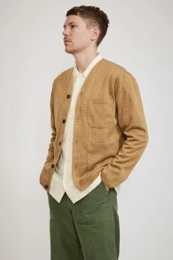 Cardigan Wales Check Fleece Rust
