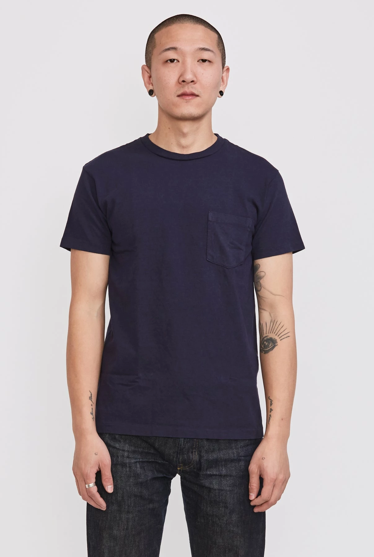 Crew Pocket T Shirt Navy