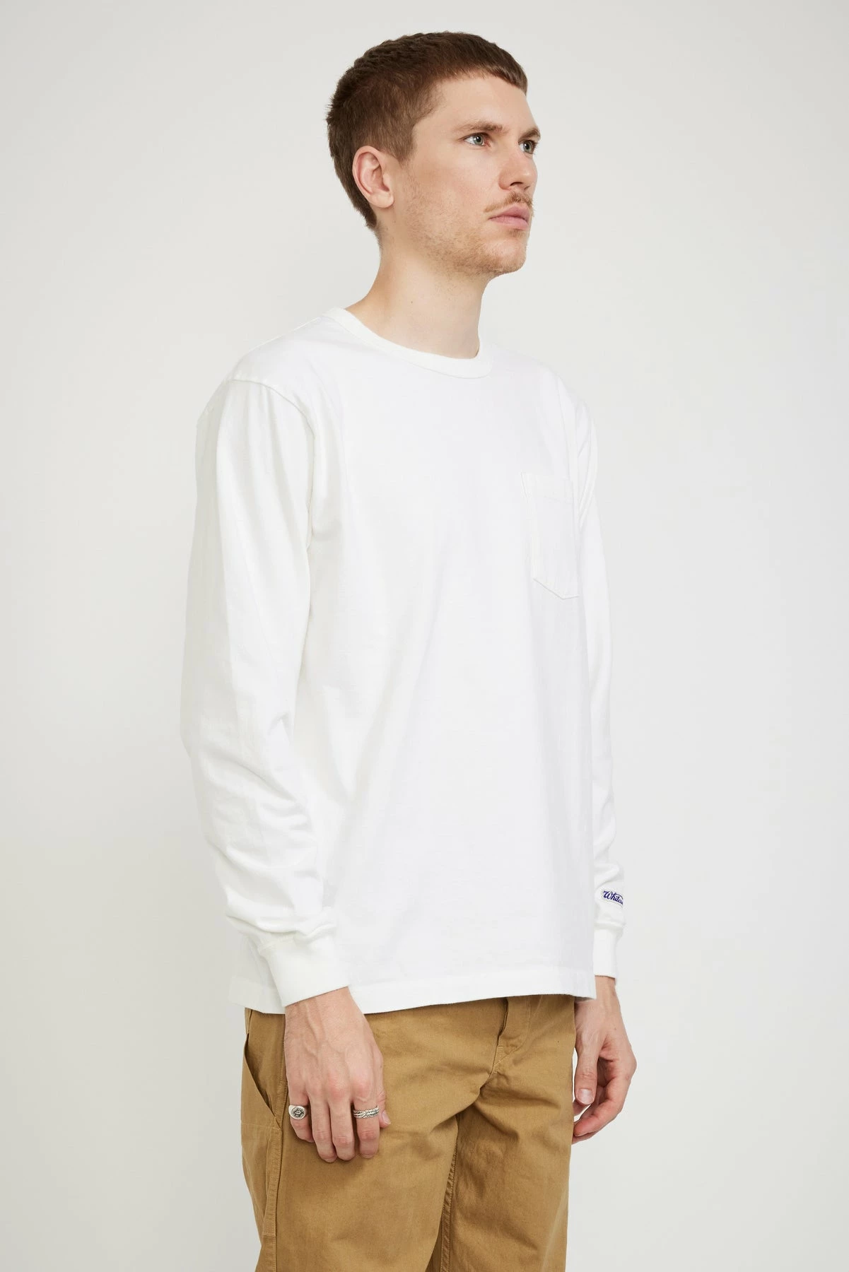 Whitesville L/S Pocket T Shirts Off White - Image 4