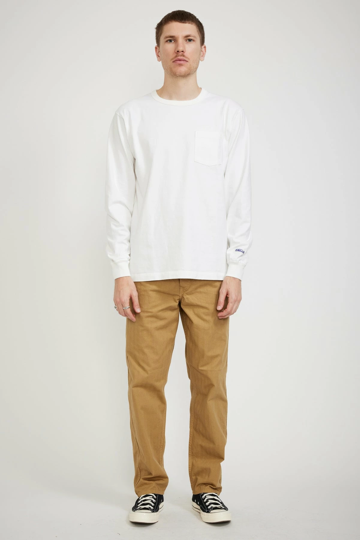Whitesville L/S Pocket T Shirts Off White - Image 2