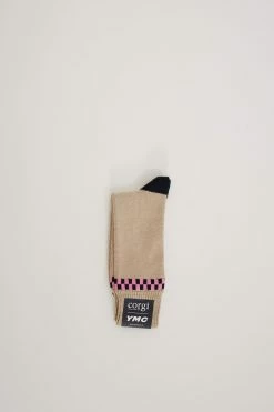 Checkerboard Socks Beige